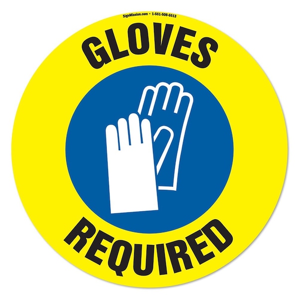 Signmission Gloves Required 16in Non-Slip Floor Marker, 16" x 16", FD-2-C-16-99930 FD-2-C-16-99930 - main